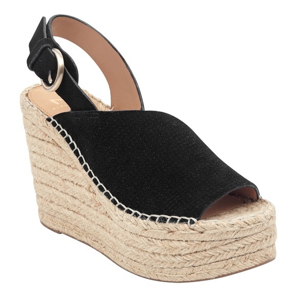 Marc Fisher Shoes - ❤️SOLD❤️Marc Fisher LTD Black Suede Andela Espadrille Wedge Sandals